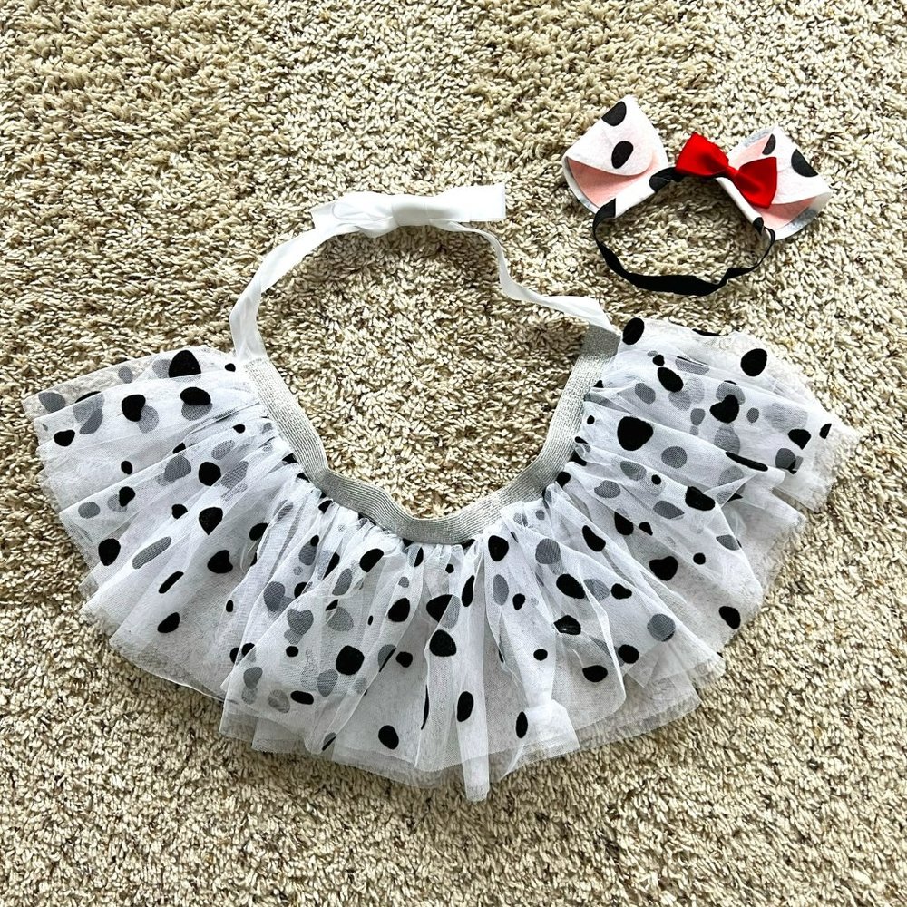 Dalmatian tulle skirt and headband ears size 6-12 months